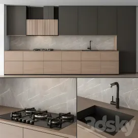 Kitchen modern black wood